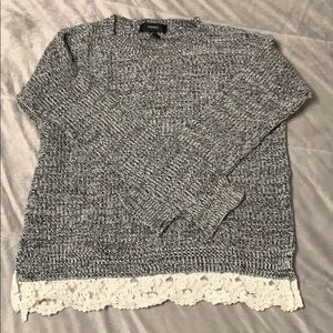 Knit sweater with lace detail!